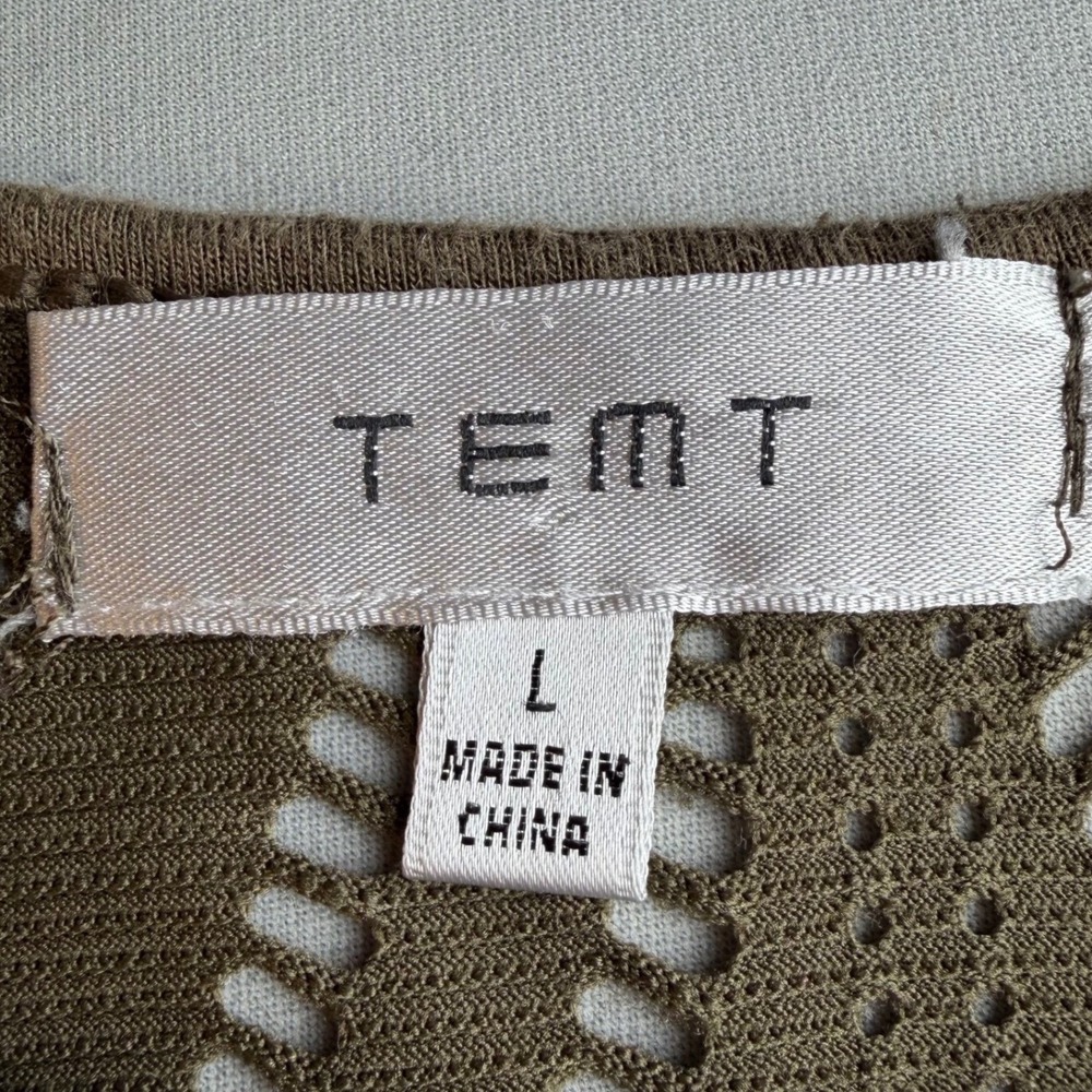 TEMT Mesh Y2K Tank Top Or Dress Army Green Open Knit Boho Goth Grunge Large - Picture 14 of 14